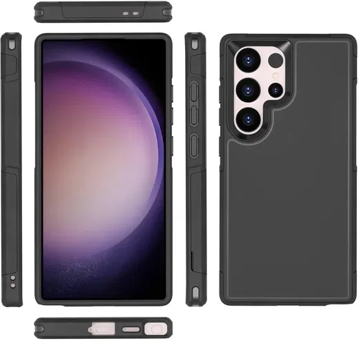 Samsung Galaxy S24 Ultra Hoesje Dual-Layer Hybride Back Cover met MagSafe Zwart afbeelding 7