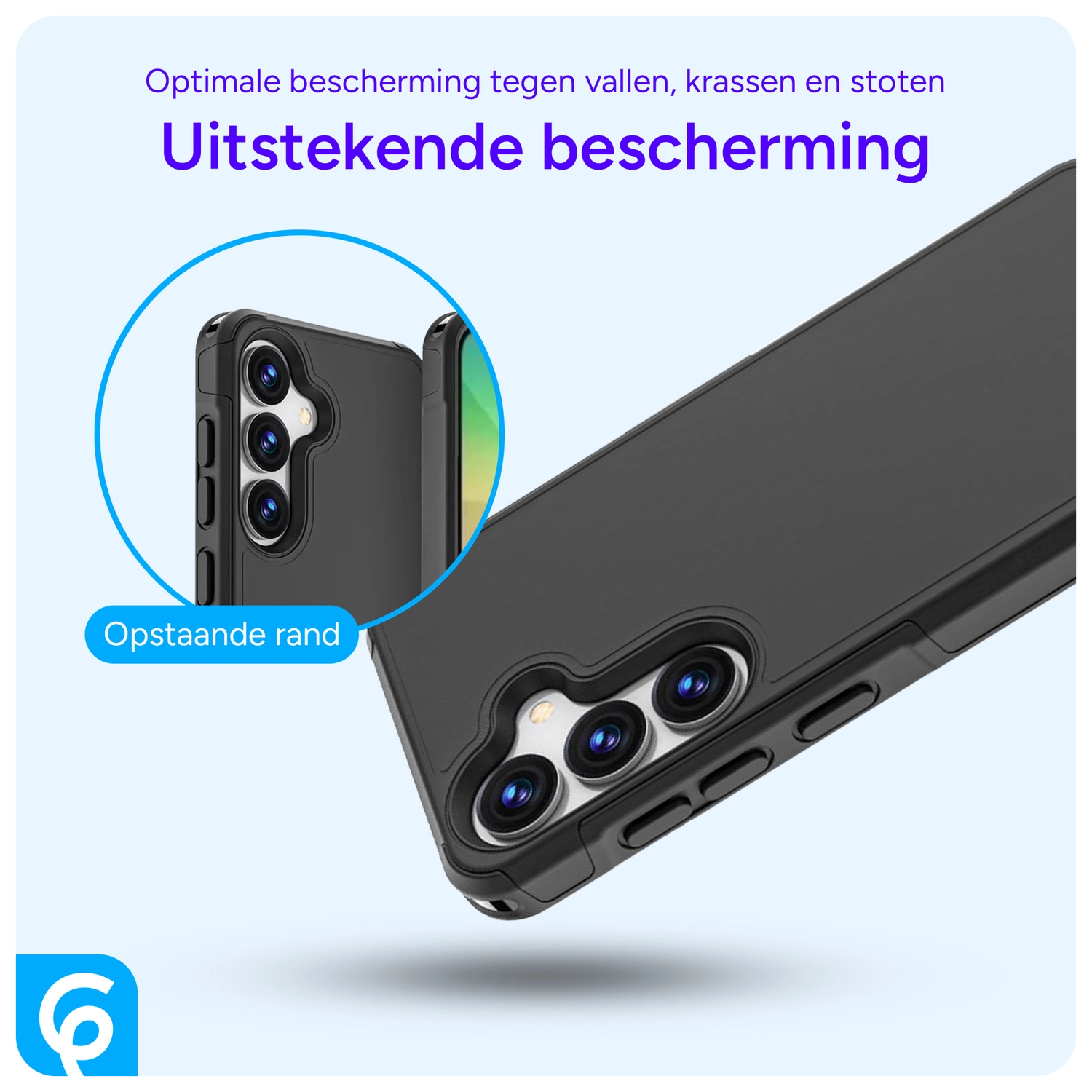 Samsung Galaxy S25 Hoesje Dual-Layer Hybride Back Cover met MagSafe / Qi2 Zwart afbeelding 2