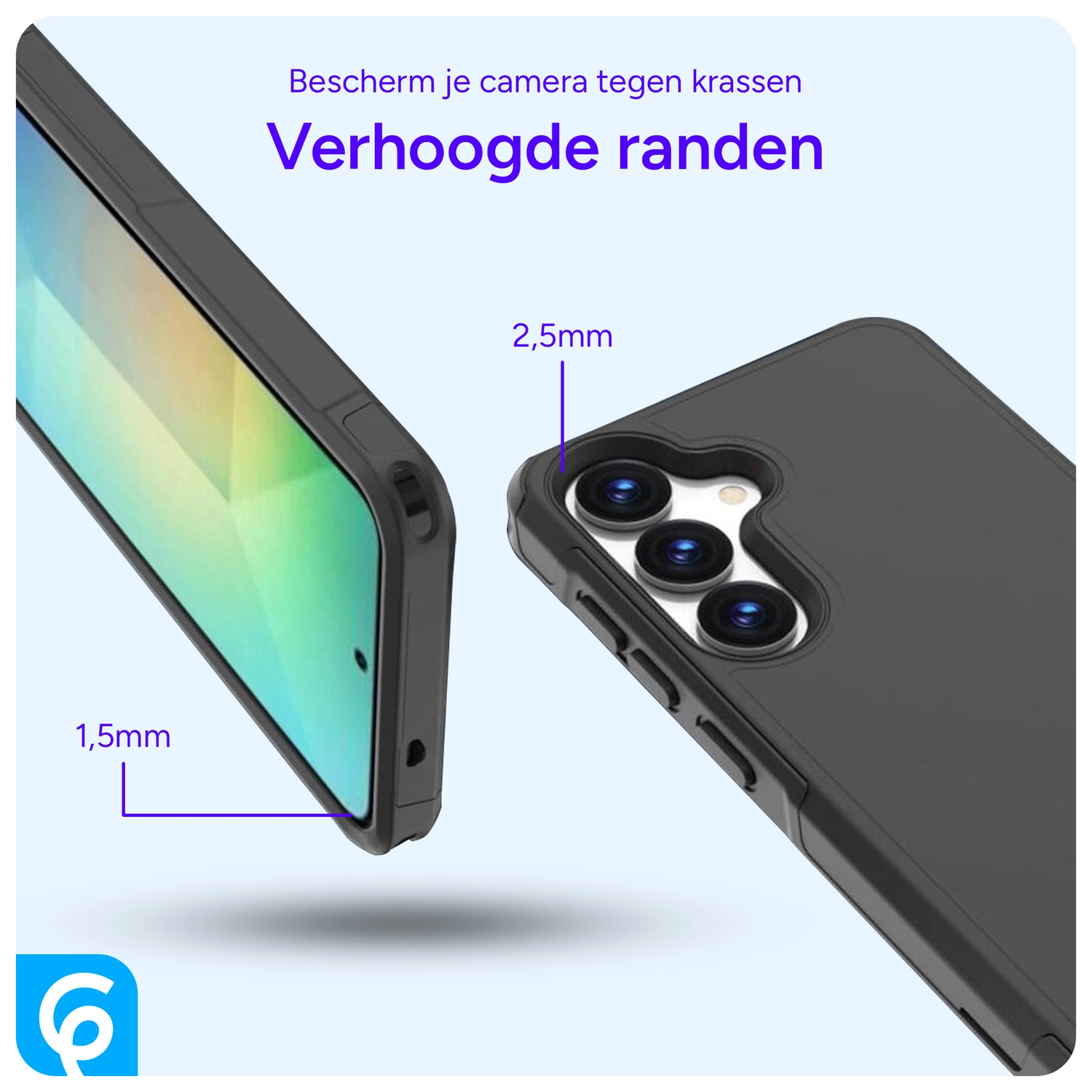 Samsung Galaxy S25 Hoesje Dual-Layer Hybride Back Cover met MagSafe / Qi2 Zwart afbeelding 3