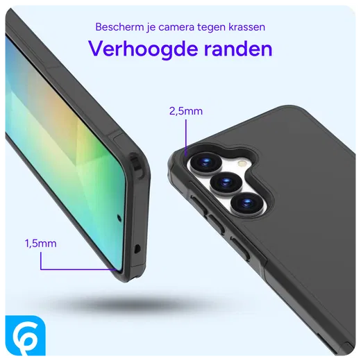 Samsung Galaxy S25 Hoesje Dual-Layer Hybride Back Cover met MagSafe / Qi2 Zwart afbeelding 3