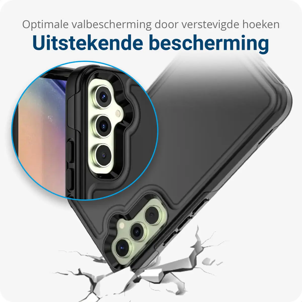 Samsung Galaxy A54 Hoesje Dual-Layer Hybride Back Cover met MagSafe Zwart afbeelding 2