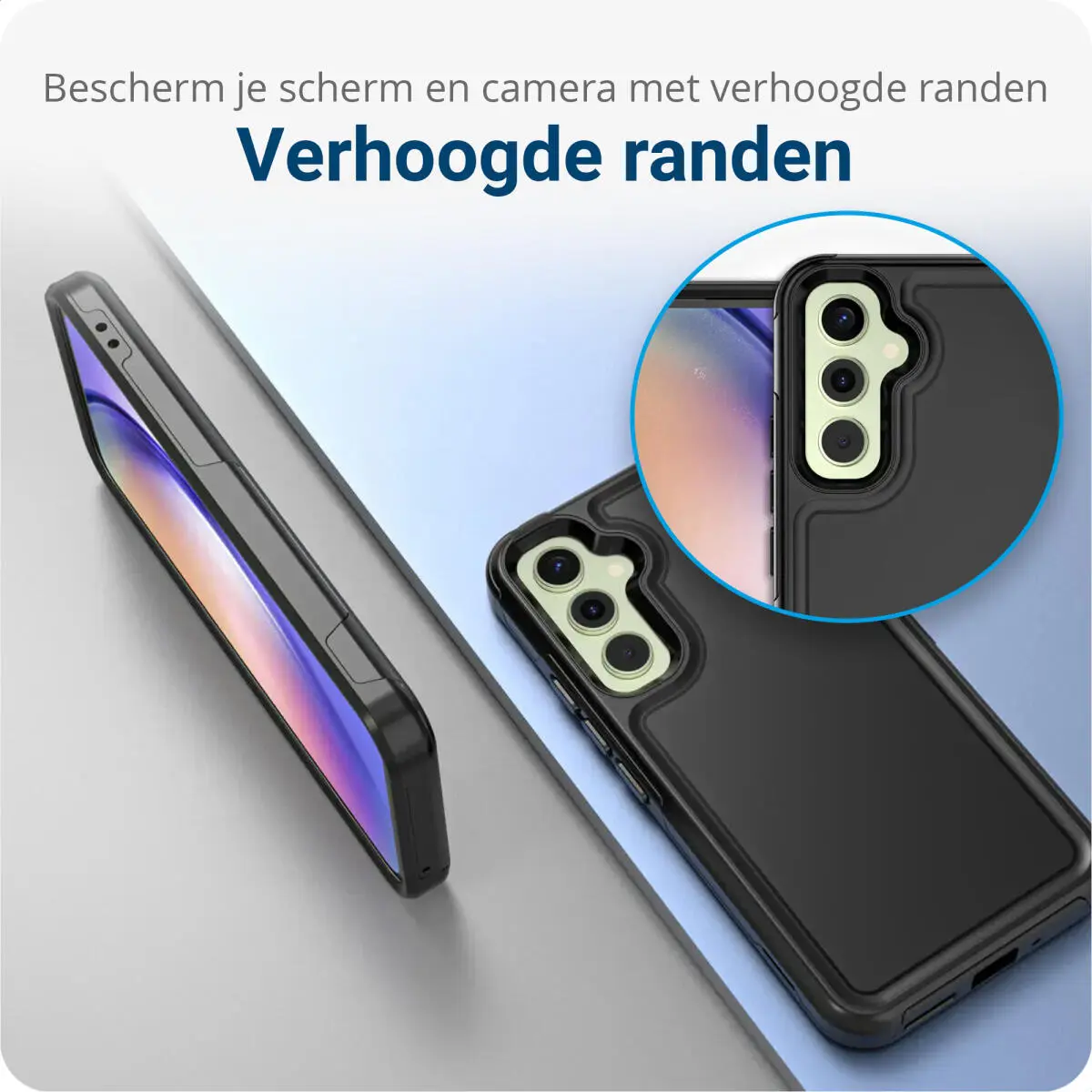 Samsung Galaxy A54 Hoesje Dual-Layer Hybride Back Cover met MagSafe Zwart afbeelding 3