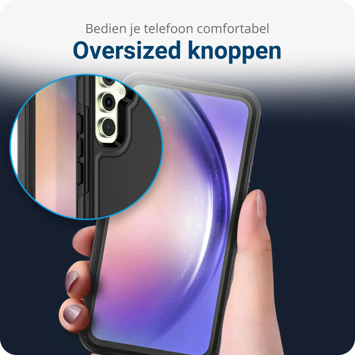 Samsung Galaxy A54 Hoesje Dual-Layer Hybride Back Cover met MagSafe Zwart afbeelding 5