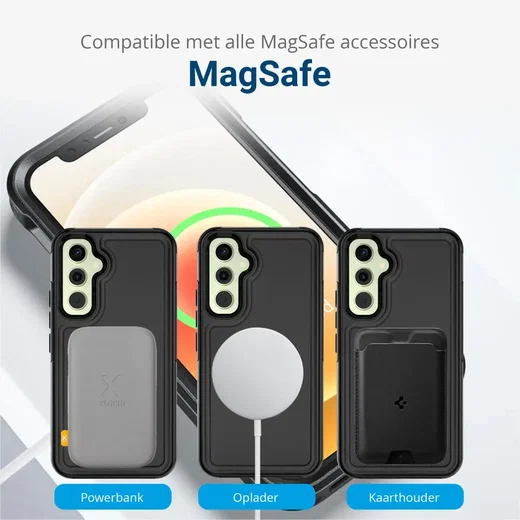 Samsung Galaxy A54 Hoesje Dual-Layer Hybride Back Cover met MagSafe Zwart afbeelding 6