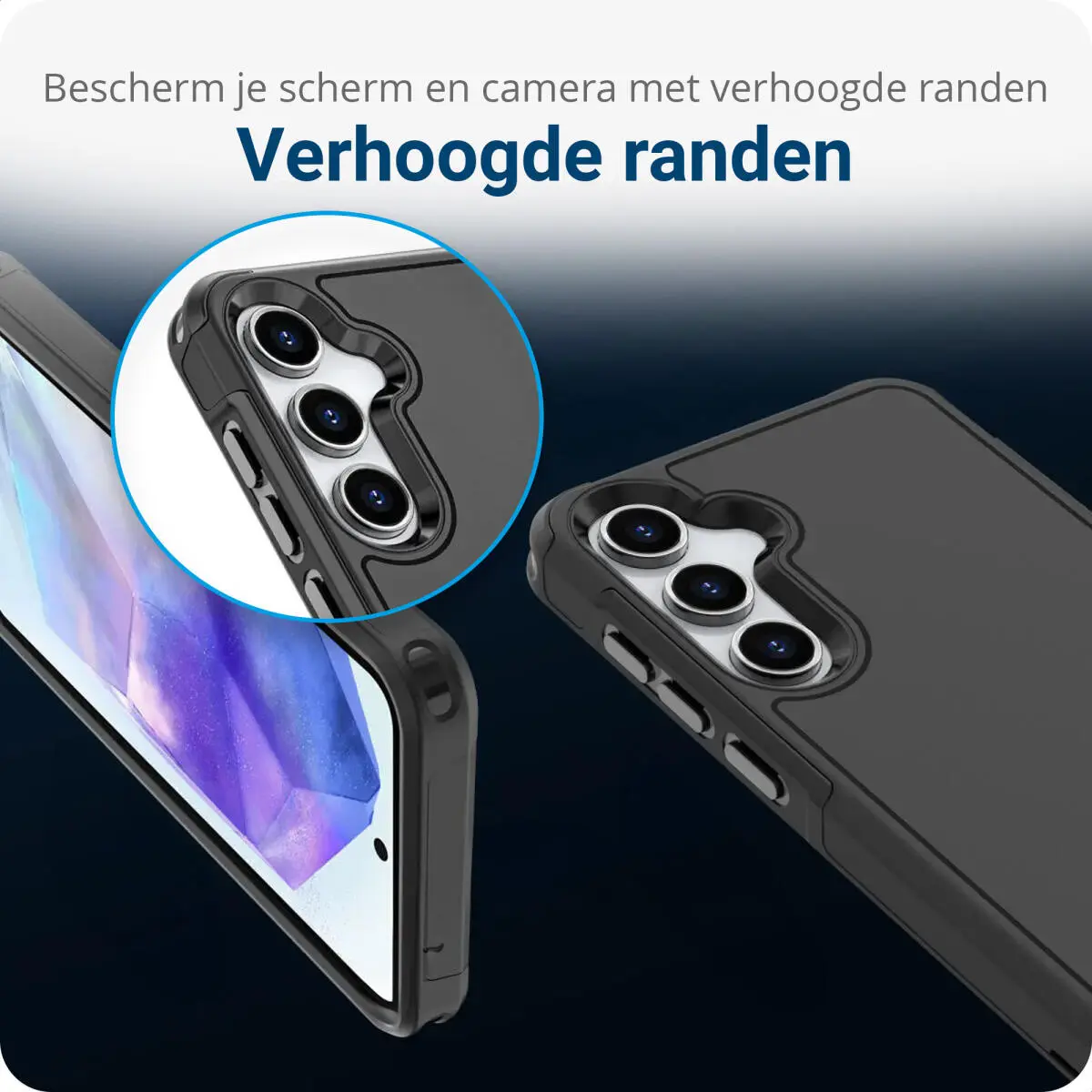 Samsung Galaxy A55 Hoesje Dual-Layer Hybride Back Cover met MagSafe Zwart afbeelding 3