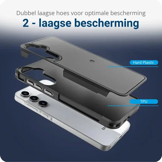 Samsung Galaxy A55 Hoesje Dual-Layer Hybride Back Cover met MagSafe Zwart afbeelding 4