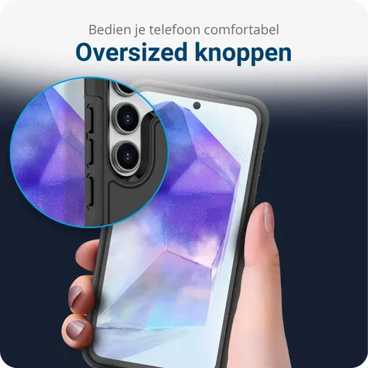 Samsung Galaxy A55 Hoesje Dual-Layer Hybride Back Cover met MagSafe Zwart afbeelding 5