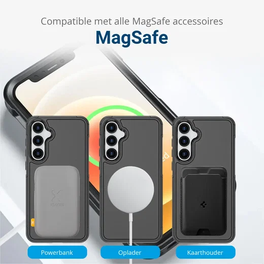 Samsung Galaxy A55 Hoesje Dual-Layer Hybride Back Cover met MagSafe Zwart afbeelding 6