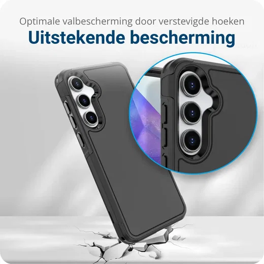 Samsung Galaxy A55 Hoesje Dual-Layer Hybride Back Cover met MagSafe Zwart afbeelding 2
