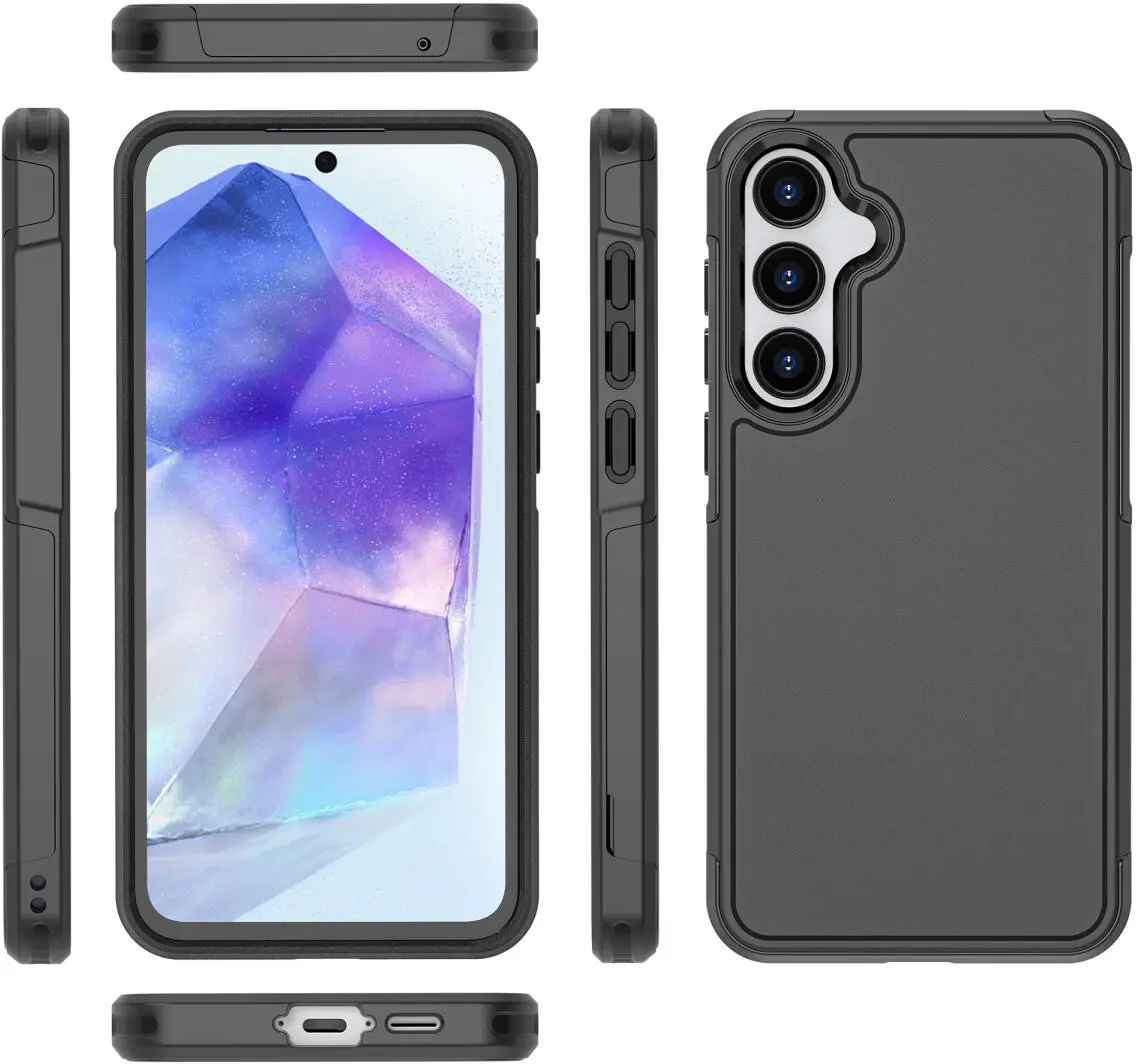Samsung Galaxy A55 Hoesje Dual-Layer Hybride Back Cover met MagSafe Zwart afbeelding 8