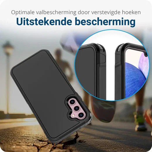 Samsung Galaxy A14 Hoesje Dual-Layer Hybride Back Cover met MagSafe Zwart afbeelding 2