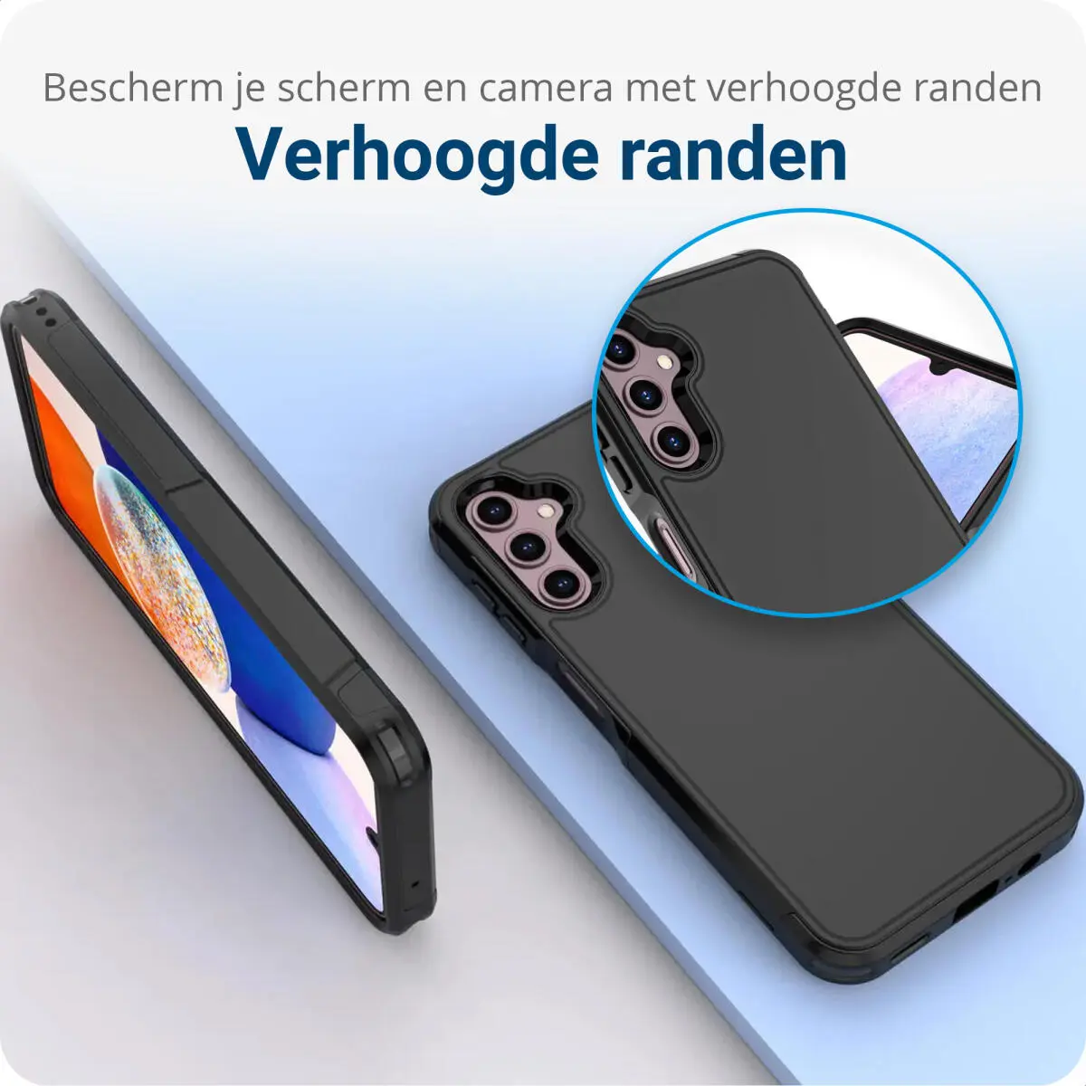 Samsung Galaxy A14 Hoesje Dual-Layer Hybride Back Cover met MagSafe Zwart afbeelding 3