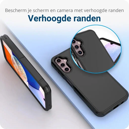 Samsung Galaxy A14 Hoesje Dual-Layer Hybride Back Cover met MagSafe Zwart afbeelding 3