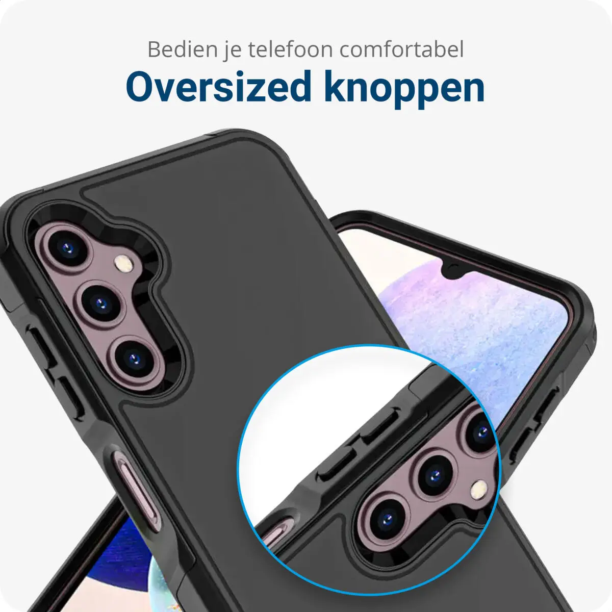 Samsung Galaxy A14 Hoesje Dual-Layer Hybride Back Cover met MagSafe Zwart afbeelding 4