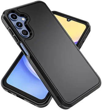 Samsung Galaxy A15 Hoesje Dual-Layer Hybride Back Cover met MagSafe Zwart