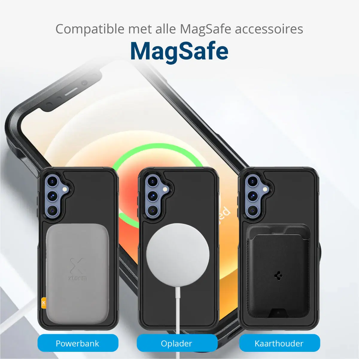 Samsung Galaxy A16 Hoesje Dual-Layer Hybride Back Cover met MagSafe Zwart afbeelding 5