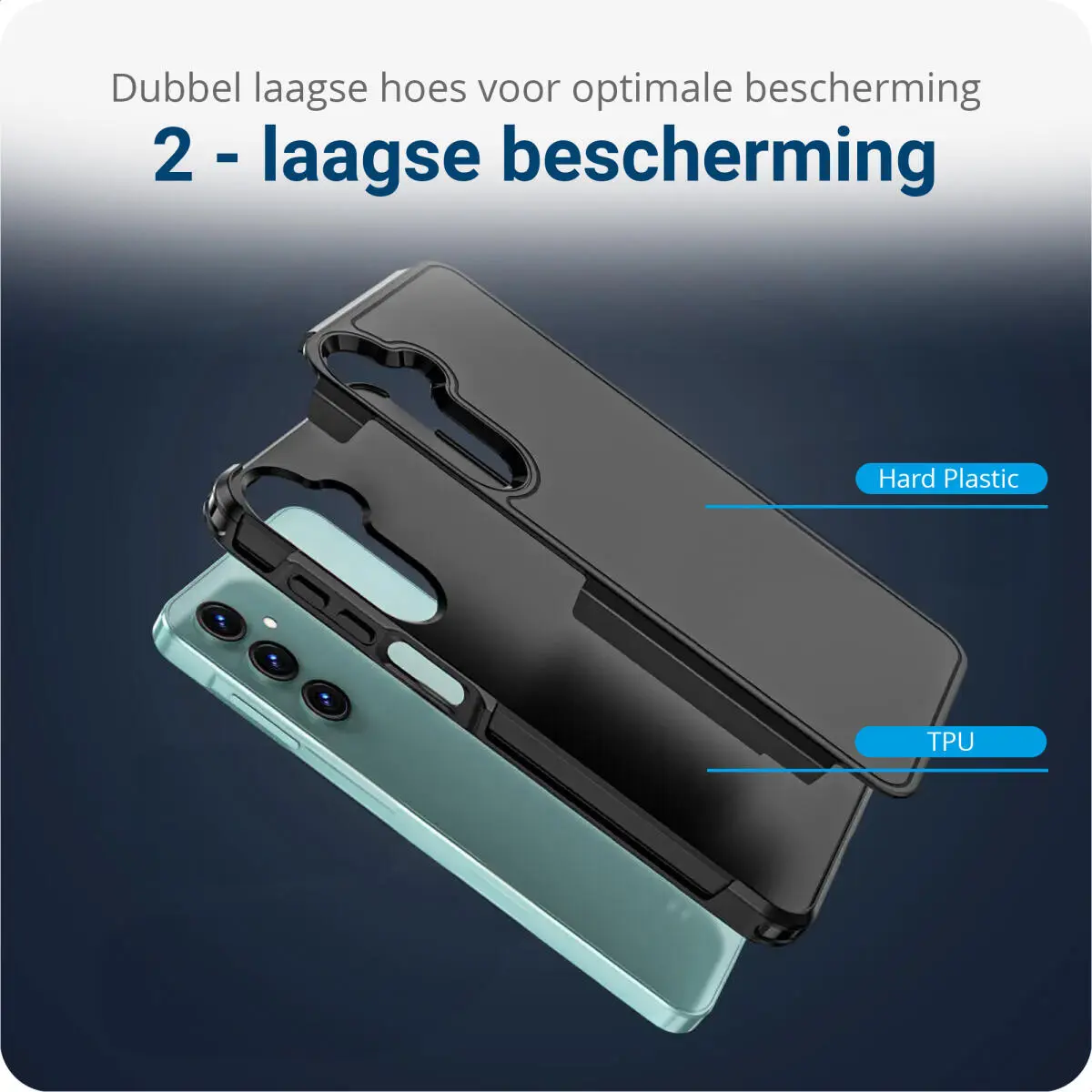 Samsung Galaxy A16 Hoesje Dual-Layer Hybride Back Cover met MagSafe Zwart afbeelding 6