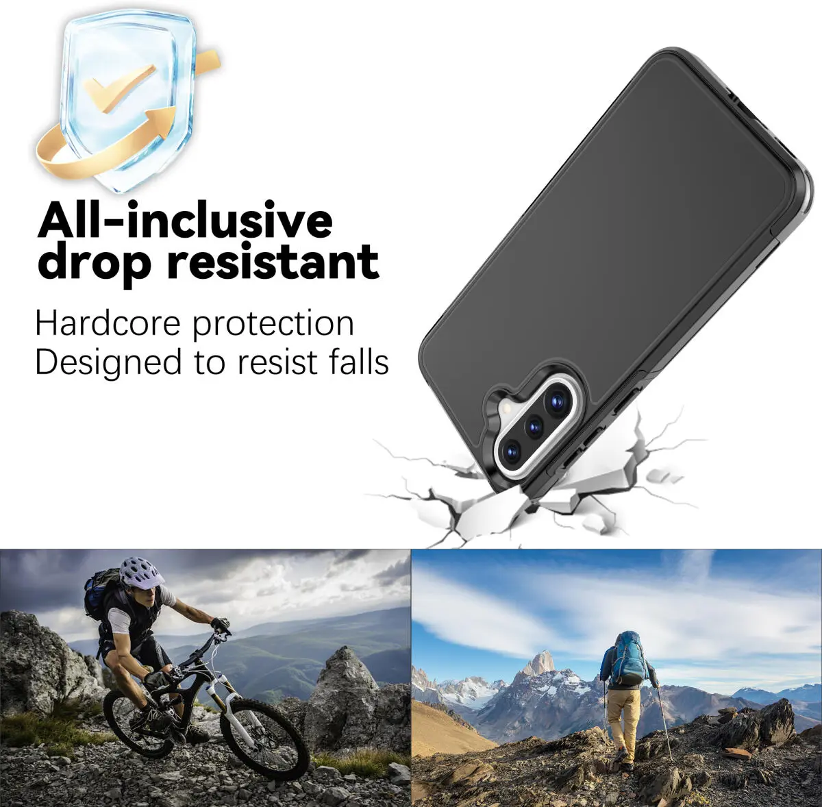 Samsung Galaxy A36 Hoesje Dual-Layer Hybride Back Cover met MagSafe Zwart afbeelding 3