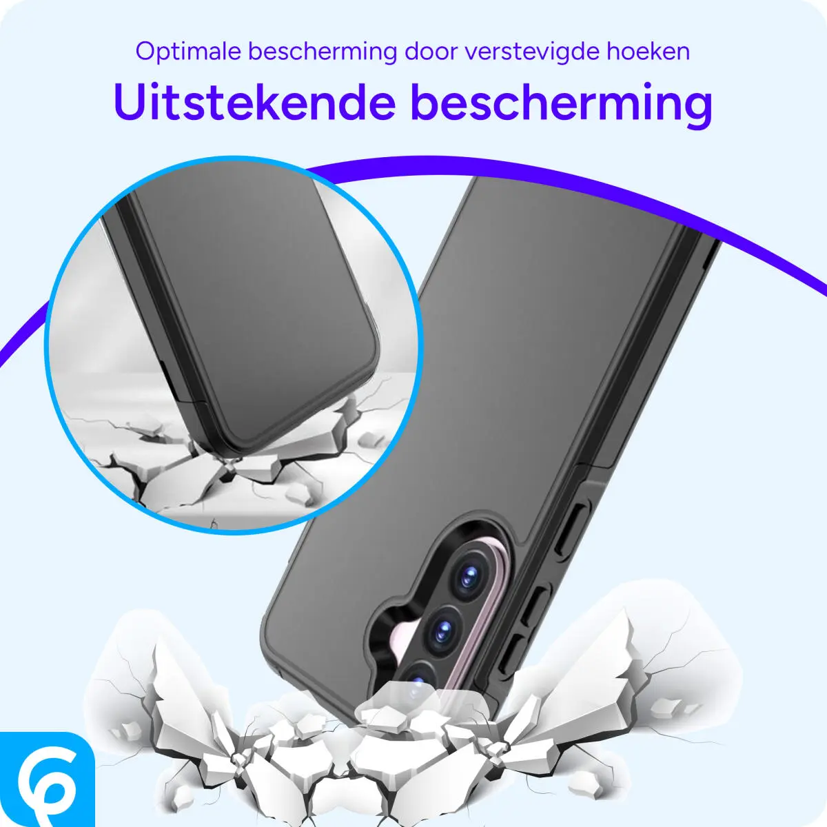 Samsung Galaxy A56 Hoesje Dual-Layer Hybride Back Cover met MagSafe Zwart afbeelding 3