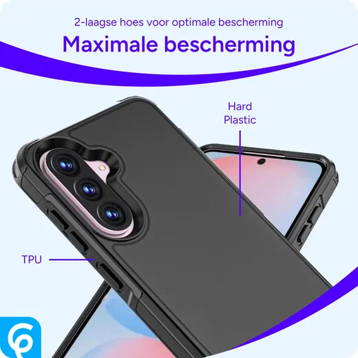 Samsung Galaxy A56 Hoesje Dual-Layer Hybride Back Cover met MagSafe Zwart afbeelding 4