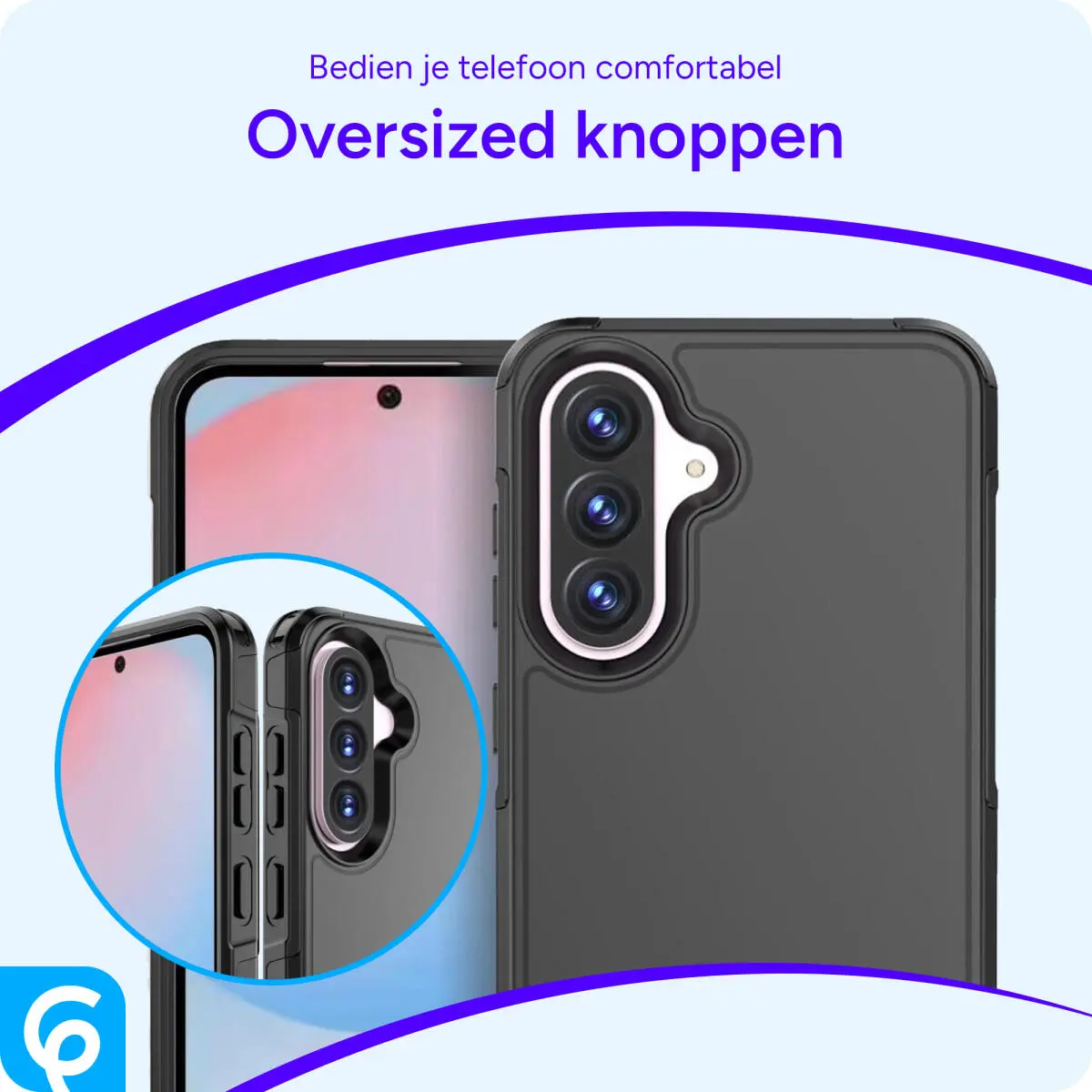 Samsung Galaxy A56 Hoesje Dual-Layer Hybride Back Cover met MagSafe Zwart afbeelding 5