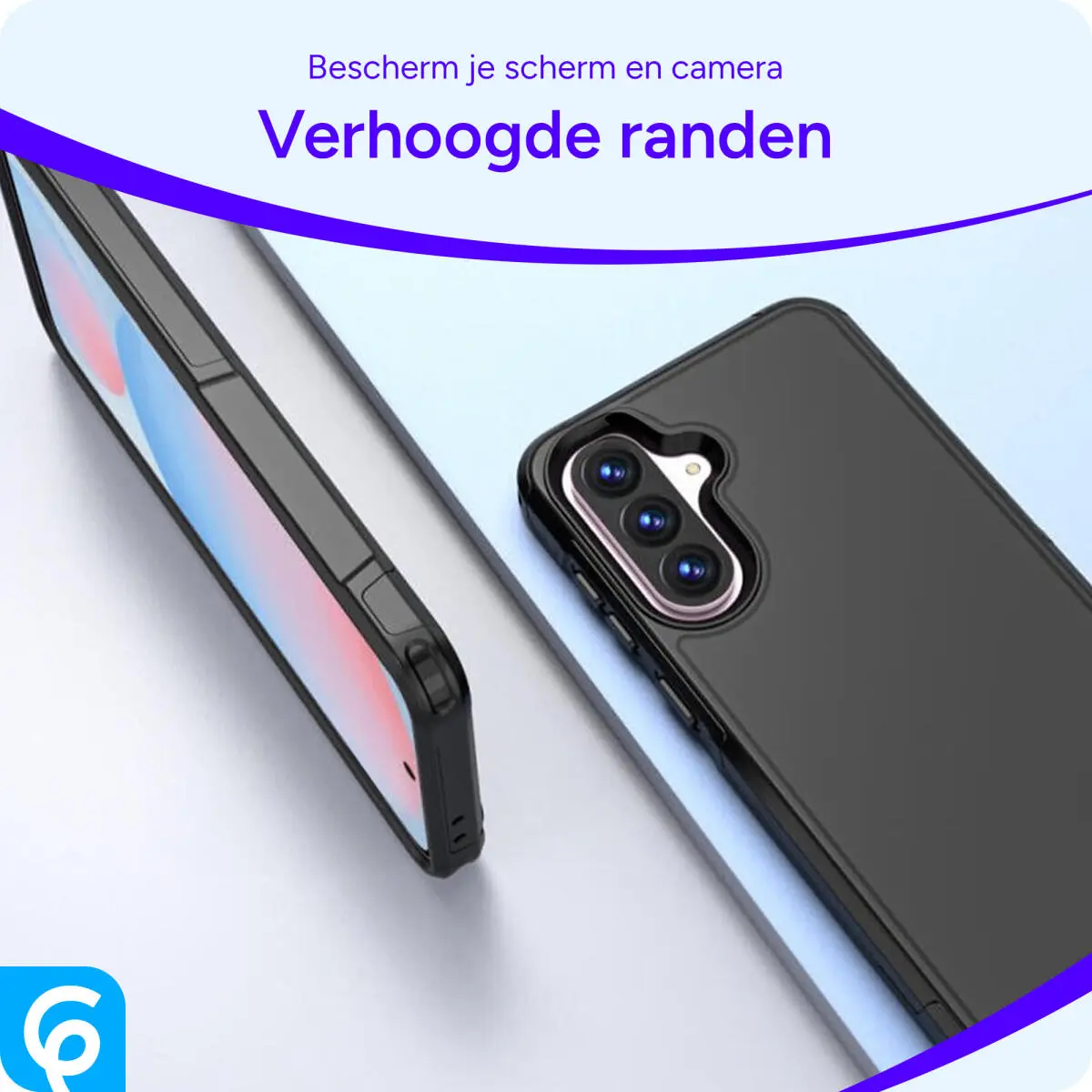 Samsung Galaxy A56 Hoesje Dual-Layer Hybride Back Cover met MagSafe Zwart afbeelding 2