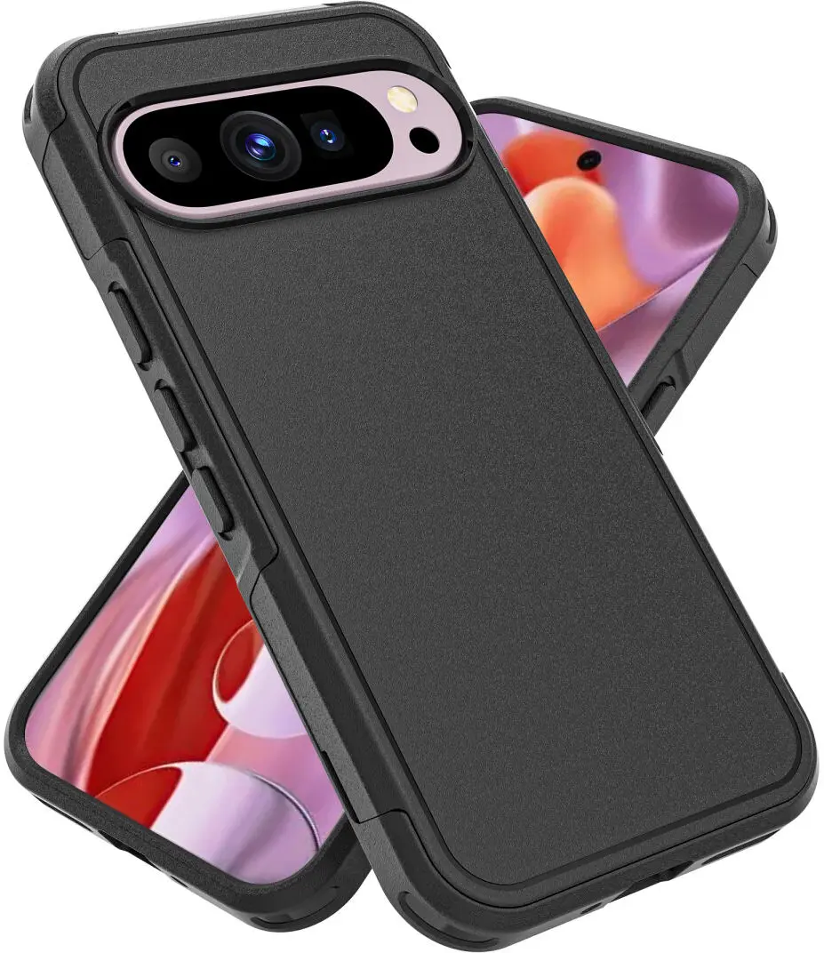 Google Pixel 9 / 9 Pro Hoesje Dual-Layer Hybride Back Cover met MagSafe Zwart afbeelding 1