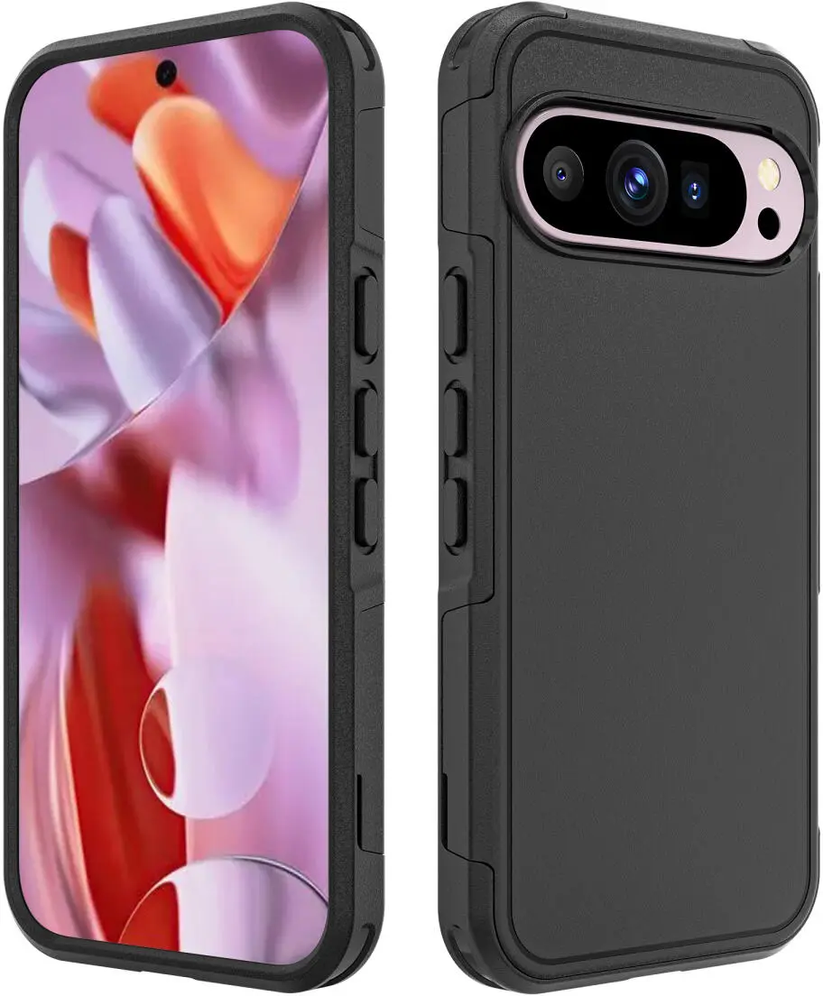 Google Pixel 9 / 9 Pro Hoesje Dual-Layer Hybride Back Cover met MagSafe Zwart afbeelding 8