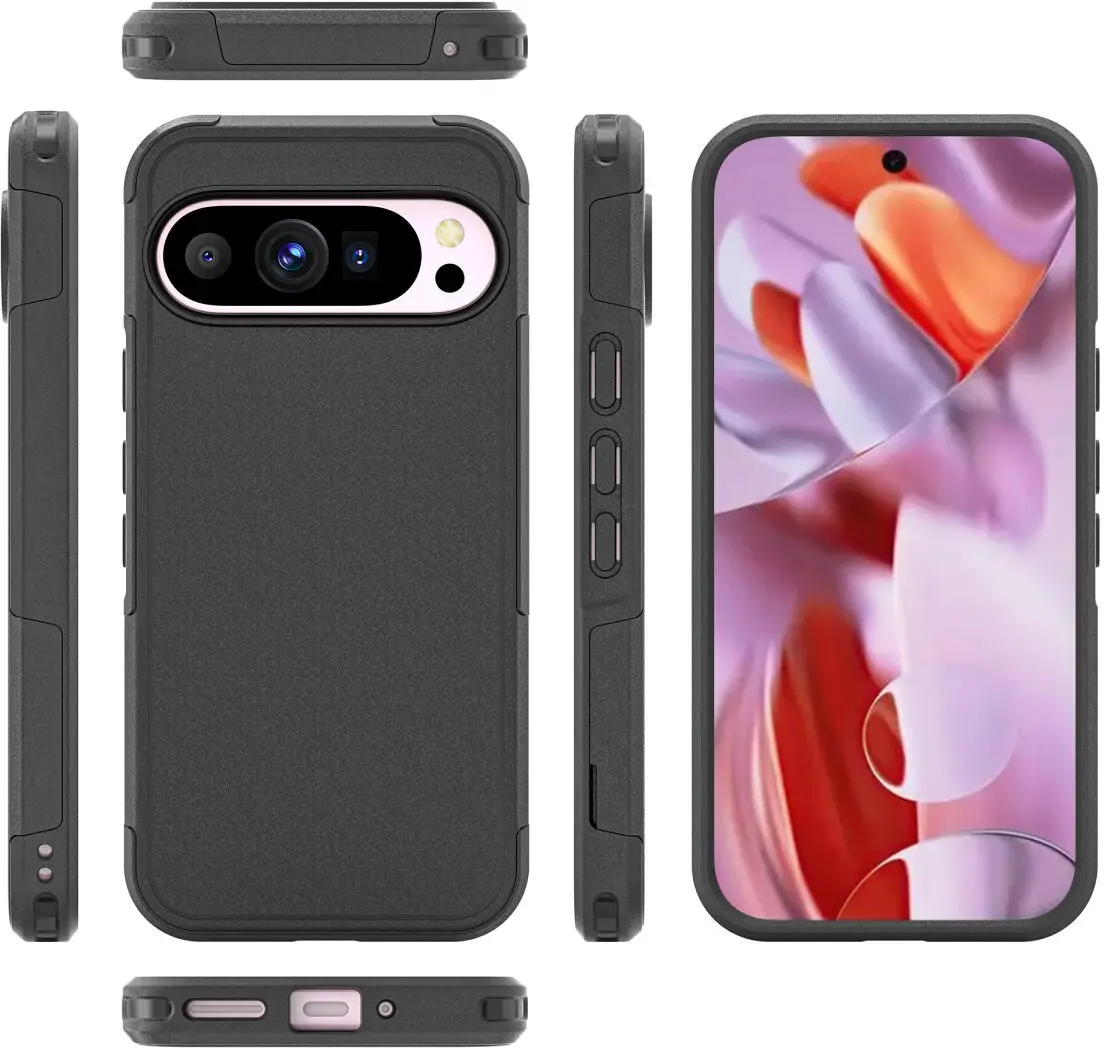 Google Pixel 9 / 9 Pro Hoesje Dual-Layer Hybride Back Cover met MagSafe Zwart afbeelding 9