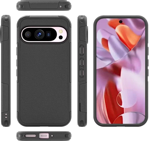 Google Pixel 9 / 9 Pro Hoesje Dual-Layer Hybride Back Cover met MagSafe Zwart afbeelding 9