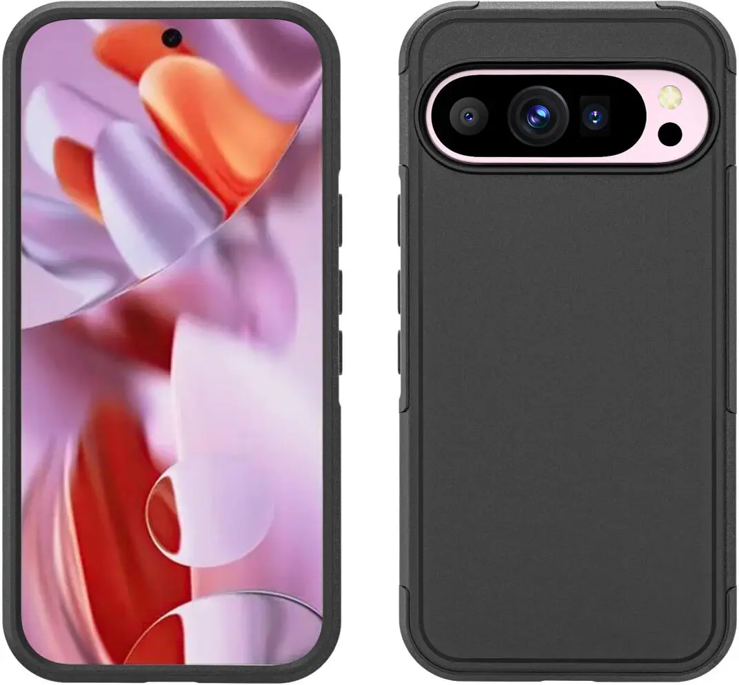 Google Pixel 9 / 9 Pro Hoesje Dual-Layer Hybride Back Cover met MagSafe Zwart afbeelding 10