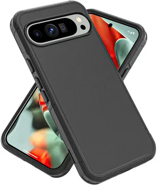 Google Pixel 9 Pro XL Hoesje Dual-Layer Hybride Back Cover met MagSafe Zwart
