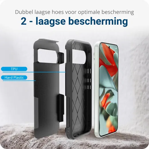 Google Pixel 9 Pro XL Hoesje Dual-Layer Hybride Back Cover met MagSafe Zwart afbeelding 3