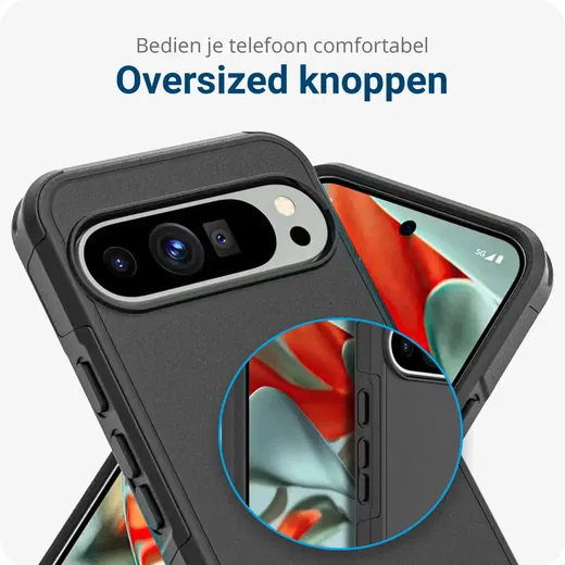 Google Pixel 9 Pro XL Hoesje Dual-Layer Hybride Back Cover met MagSafe Zwart afbeelding 4