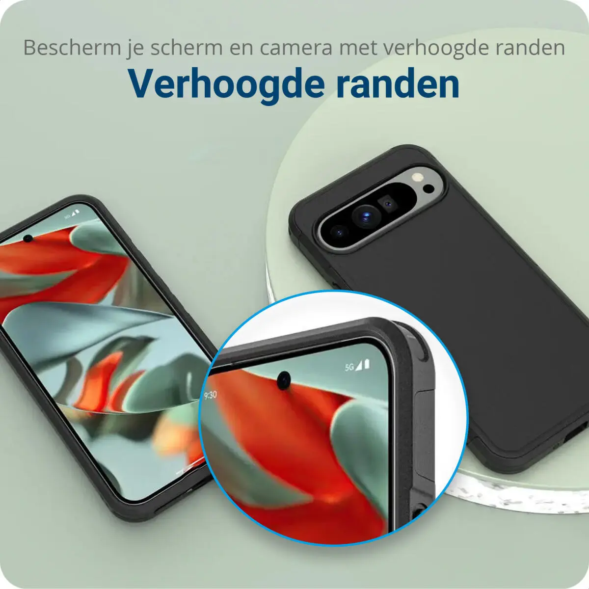 Google Pixel 9 Pro XL Hoesje Dual-Layer Hybride Back Cover met MagSafe Zwart afbeelding 5