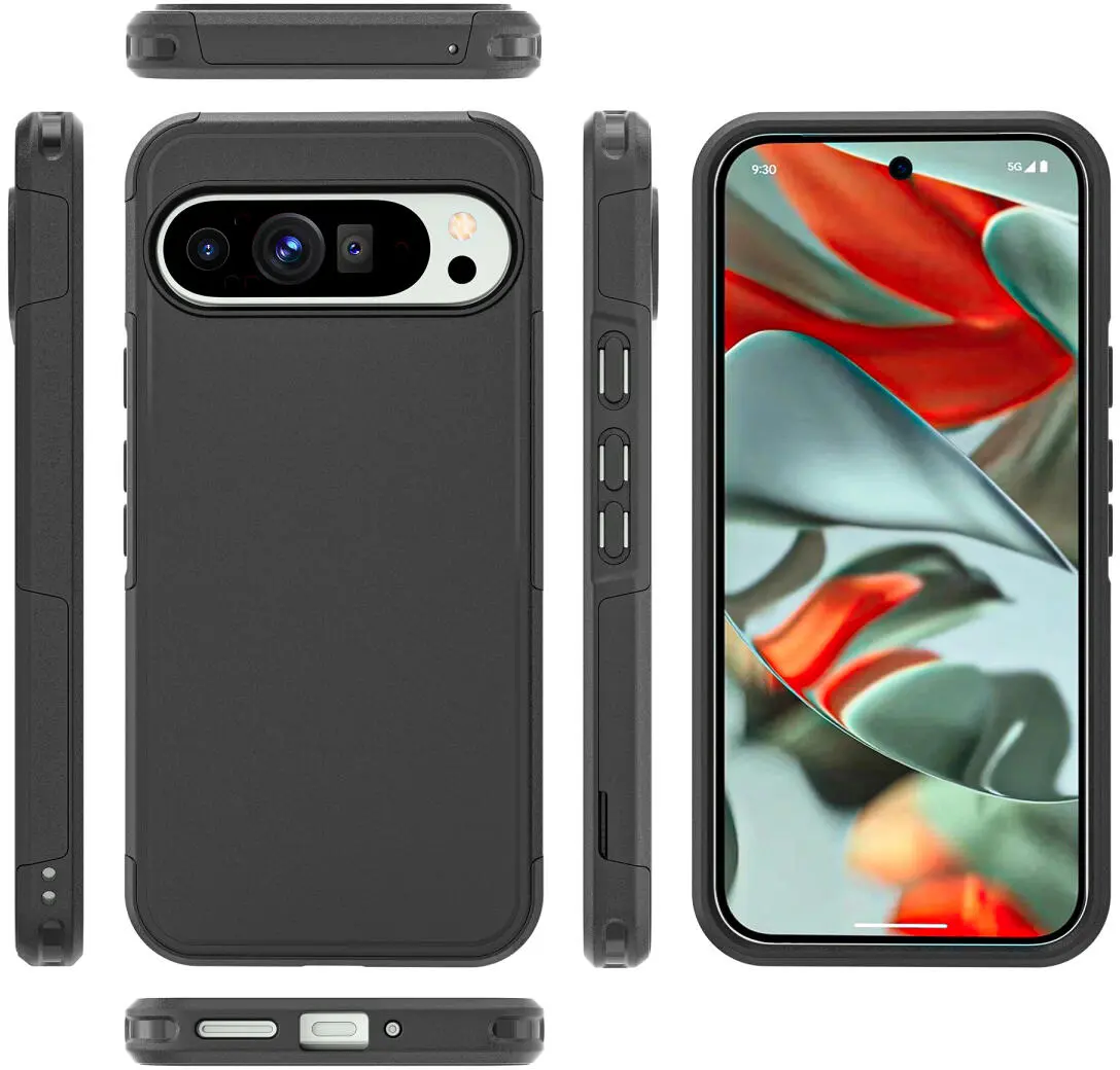 Google Pixel 9 Pro XL Hoesje Dual-Layer Hybride Back Cover met MagSafe Zwart afbeelding 8