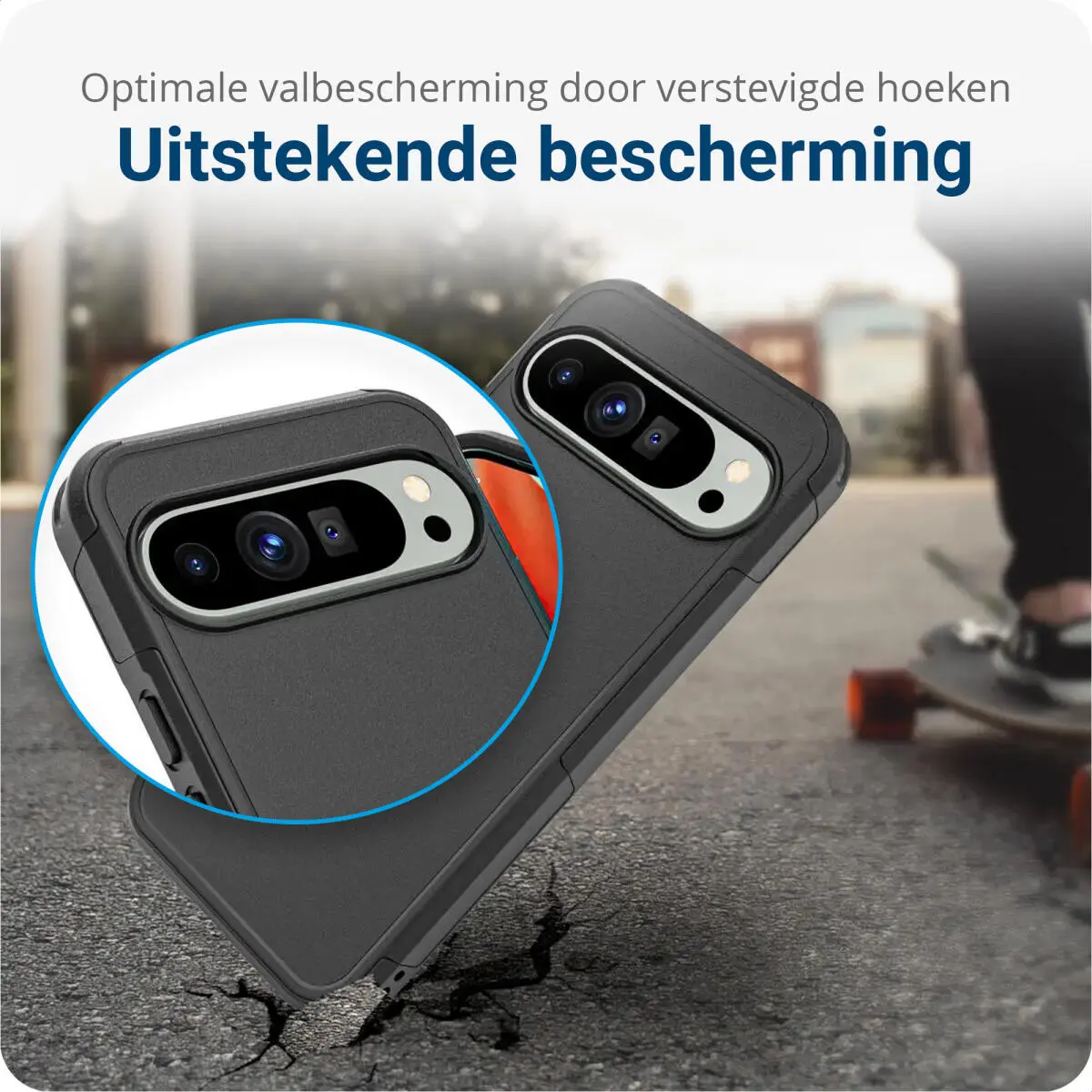 Google Pixel 9 Pro XL Hoesje Dual-Layer Hybride Back Cover met MagSafe Zwart afbeelding 2