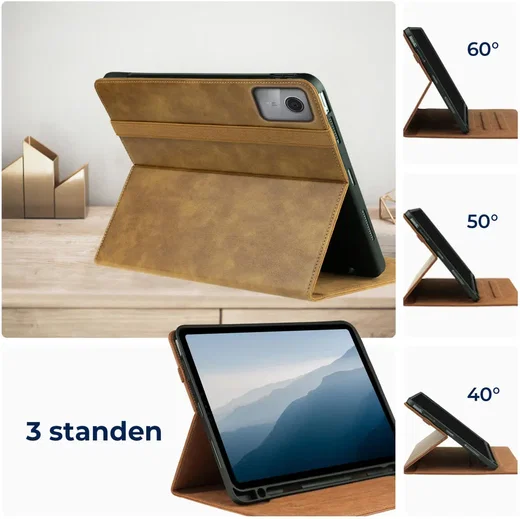 Rosso Element Lenovo Tab M11 Hoes Book Case Bruin afbeelding 4