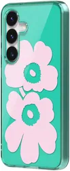 Origineel Samsung Galaxy S25 Hoesje Unikko Hybrid Case Groen/Roze afbeelding
