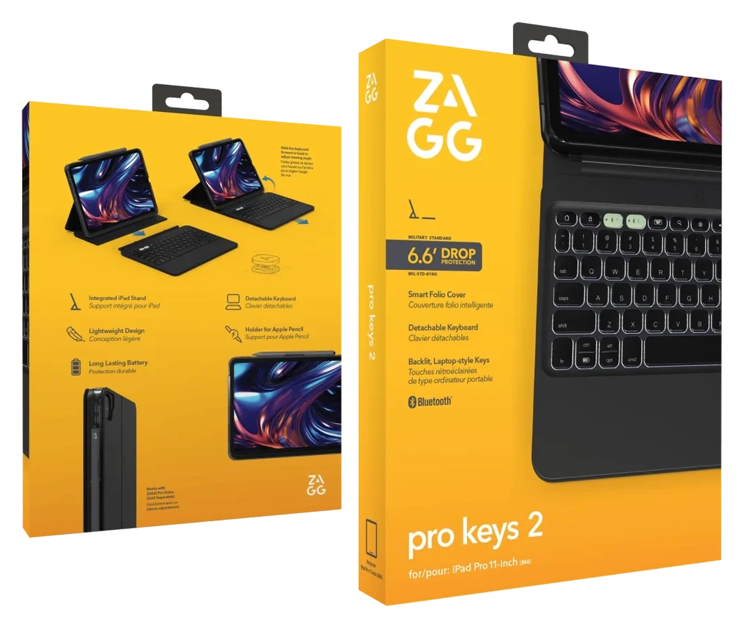 ZAGG Pro Keys 2 iPad Pro 11 (2024/2025) Toetsenbord Hoes Book Case QWERTZ Zwart afbeelding 2