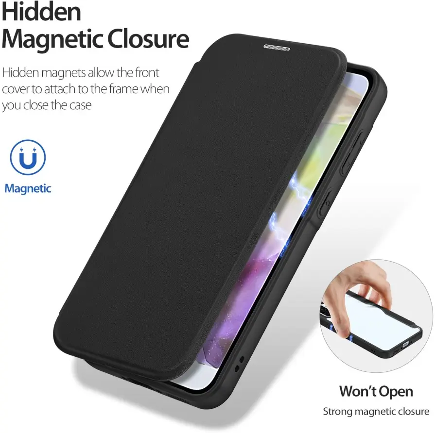 Dux Ducis Samsung Galaxy A36/ A56 Book Case - Zwart - Skin X hoesje - Zwart afbeelding 3