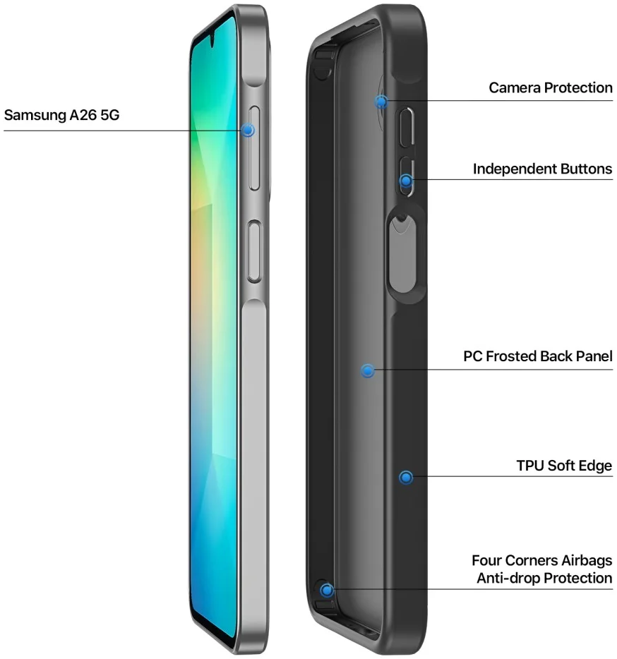 Dux Ducis Yind Samsung Galaxy A26 Hoesje Back Cover Matte Zwart afbeelding 6