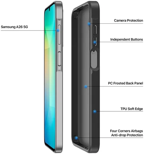 Dux Ducis Yind Samsung Galaxy A26 Hoesje Back Cover Matte Zwart afbeelding 6