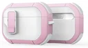 Dux Ducis PECP Apple AirPods Pro 1 / 2 Hoesje met Aluminum Haak Wit Roze