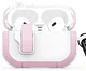 Dux Ducis PECP Apple AirPods Pro 1 / 2 Hoesje met Aluminum Haak Wit Roze afbeelding 2