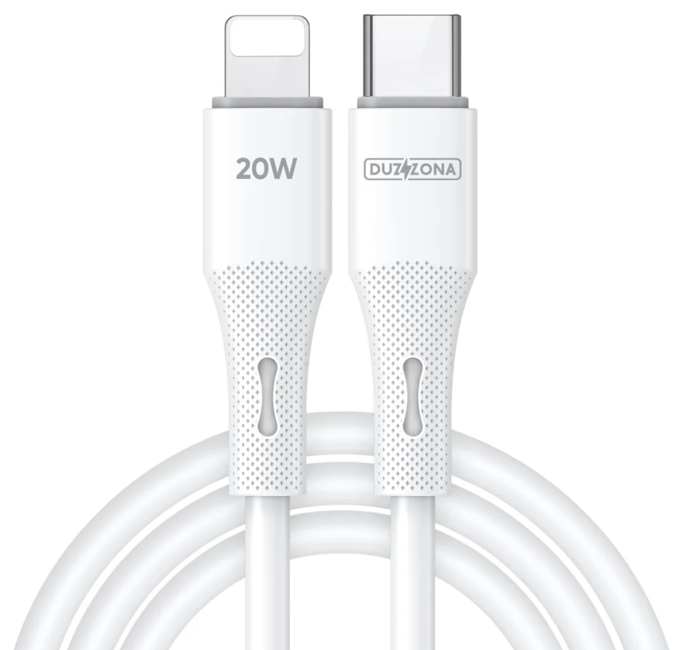 Duzzona A10 20W USB-C naar Lightning Kabel Power Delivery 1M Wit afbeelding 1