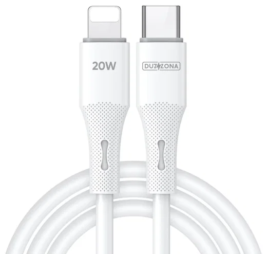 Duzzona A10 20W USB-C naar Lightning Kabel Power Delivery 1M Wit afbeelding 1