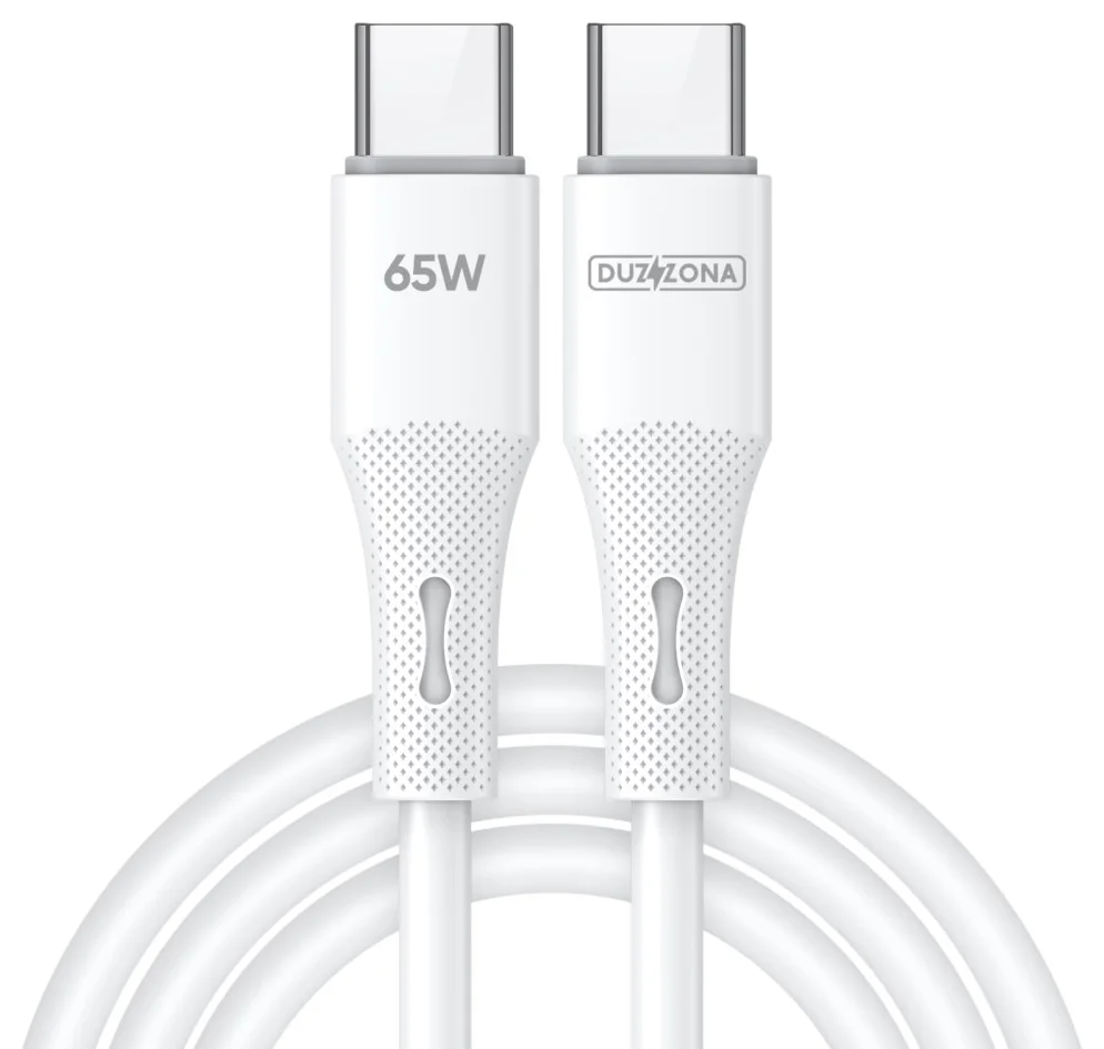 Duzzona A11 65W USB-C naar USB-C Kabel Power Delivery 1M Wit afbeelding 1