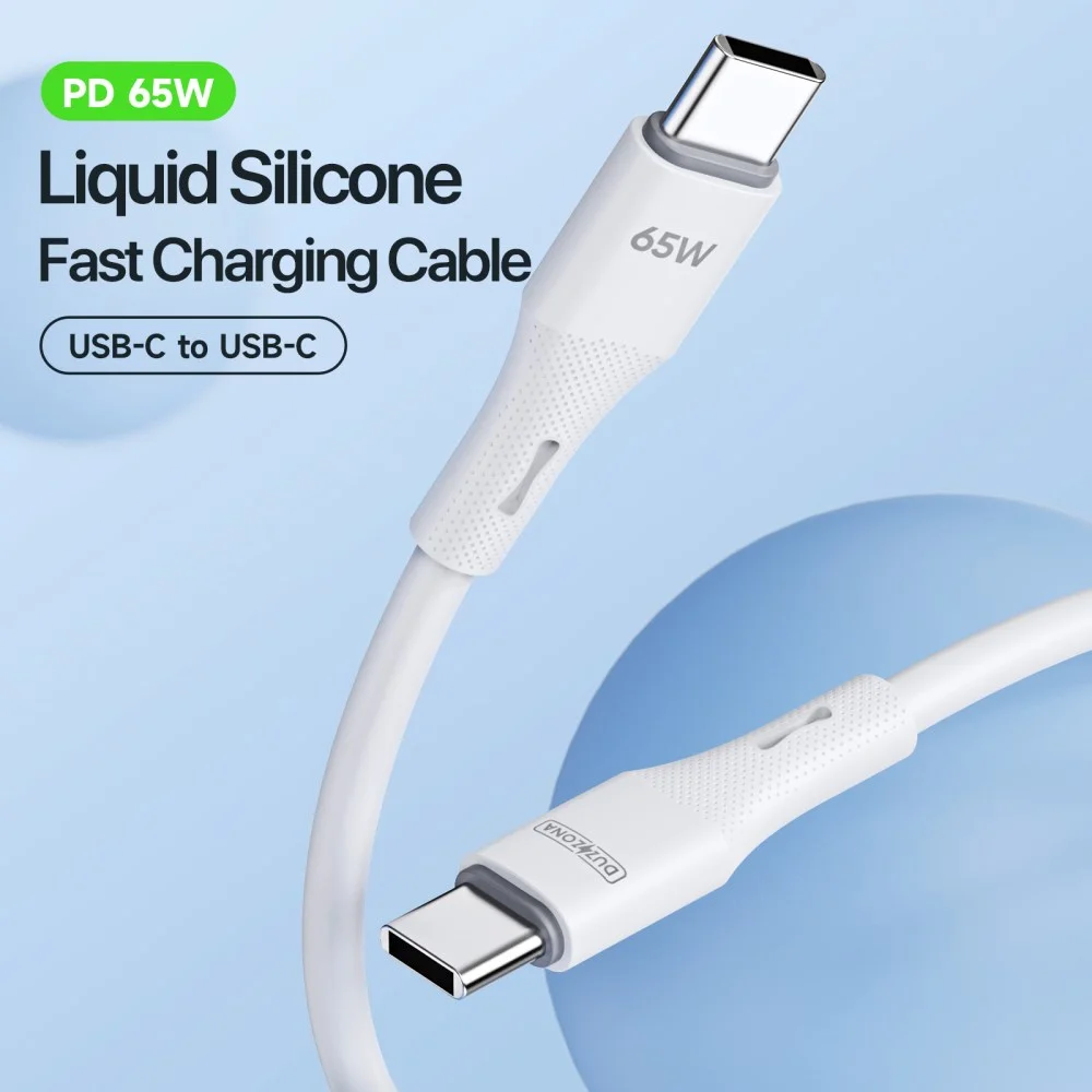 Duzzona A11 65W USB-C naar USB-C Kabel Power Delivery 1M Wit afbeelding 2