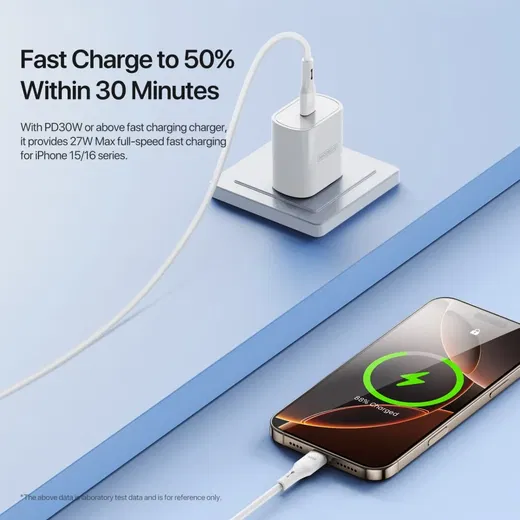 Duzzona A11 65W USB-C naar USB-C Kabel Power Delivery 1M Wit afbeelding 3